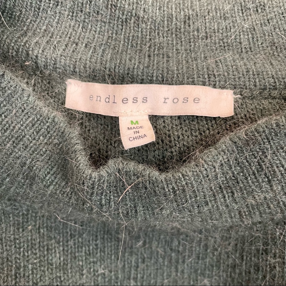 Endless Rose Forest Green Exaggerated Sleeve Sweater - Picture 4 of 5